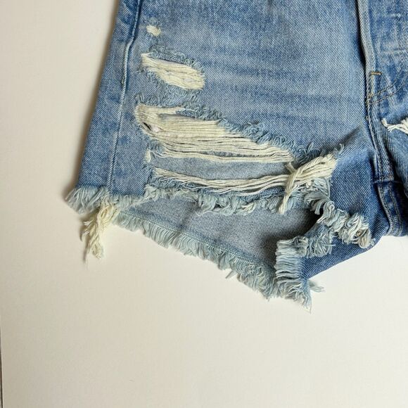 NWT Levi’s 501 Original High Rise Cotton Blue Denim Distressed Jean Shorts 25 - Picture 5 of 15